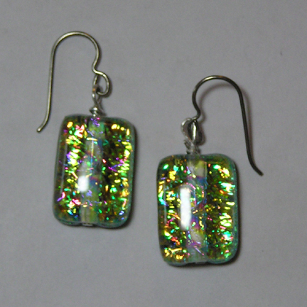 hypoallergenic dichroic glass earrings