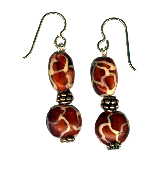 hypoallergenic handpainted glass beadl earrings
