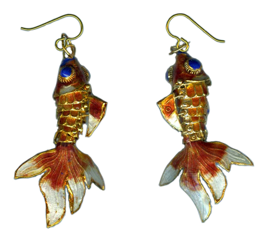 beta fish hypoallergenic dangle earrings