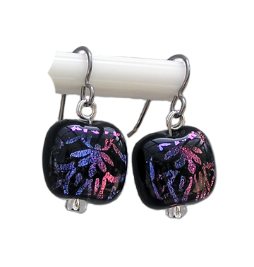 hypoallergenic dichroic glass earrings