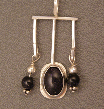 designer blue goldstone pendant