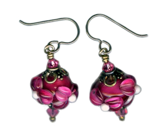 hypoallergenic handcrafted lampwork bead earrings