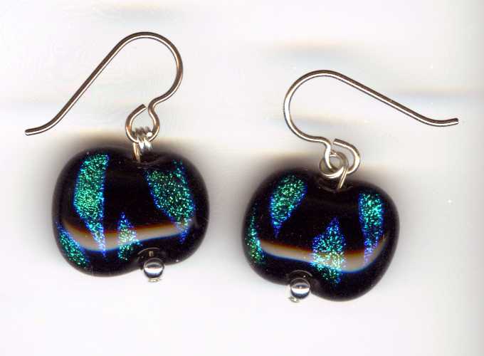hypoallergenic dichroic glass earrings