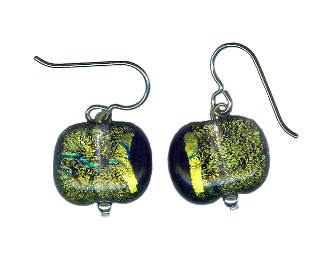 hypoallergenic dichroic glass earrings