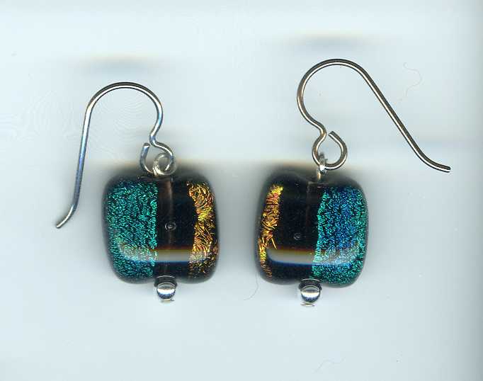 hypoallergenic dichroic glass earrings
