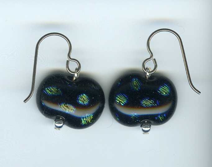 hypoallergenic dichroic glass earrings