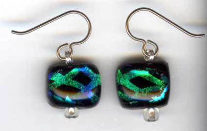 hypoallergenic dichroic glass earrings