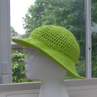 lime green crochet cotton sun hat