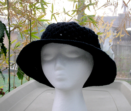navy crochet cotton sun hat