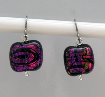 hypoallergenic dichroic glass earrings