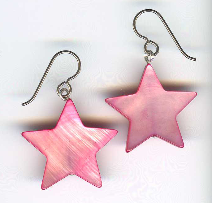 hypoallergenic Pink shell star earrings