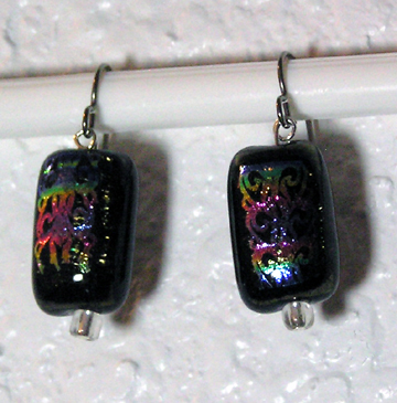 hypoallergenic dichroic glass earrings