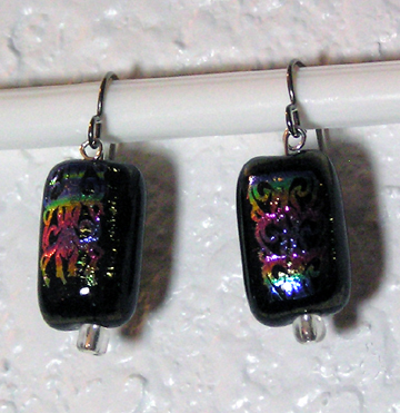 hypoallergenic dichroic glass earrings