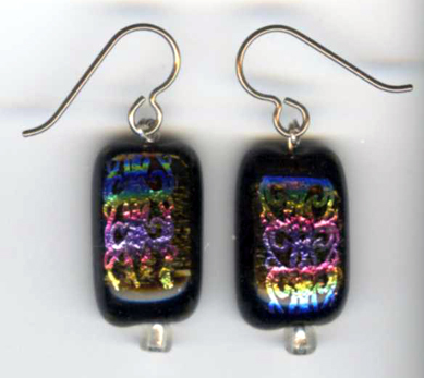 hypoallergenic dichroic glass earrings