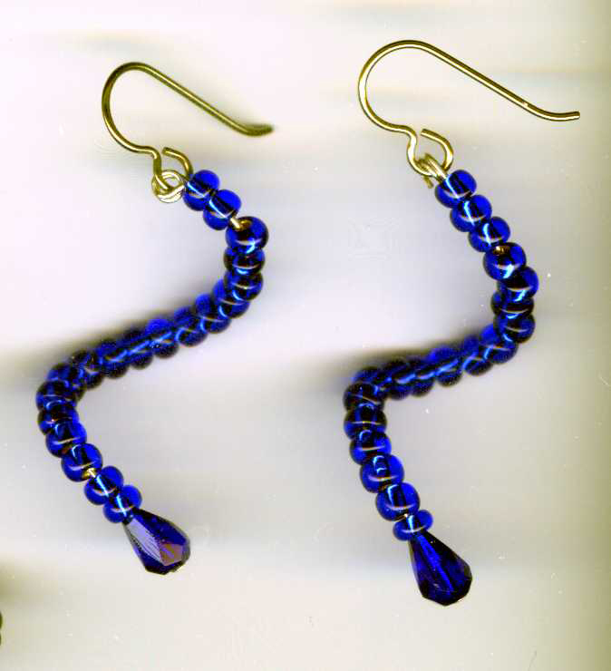 Spiral Blues hypoallergenic earrings with titanium earwires