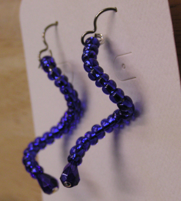 Spiral Blues hypoallergenic earrings with titanium earwires