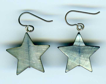 hypoallergenic Grey shell star earrings