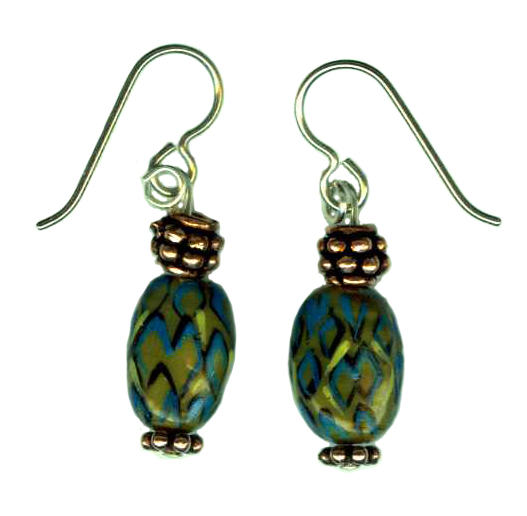 hypoallergenic handpainted glass beadl earrings