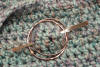 2 ring copper shawl pin by Two Iguanas Glass