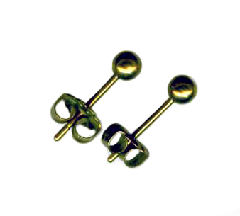 3.5mm yellow ball post titanium earrings