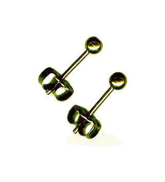 3mm titanium ball post earrings yellow