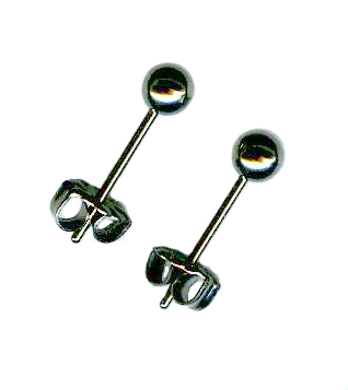 earrings titanium 4mm ball usa natural 5mm