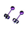 4mm titanium ball post earrings violet