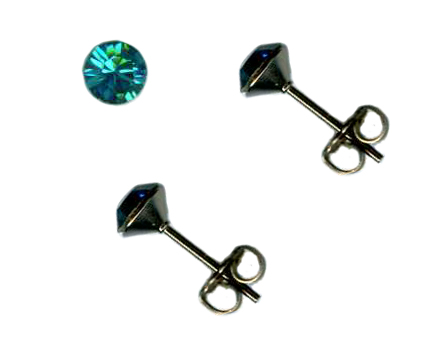 crystal titanium post earrings