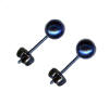 6mm titanium ball post earrings anodized blue