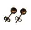 6mm titanium ball post earrings anodized bronze