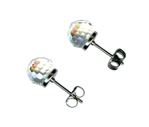 8mm swarovski crystal titanium post earrings