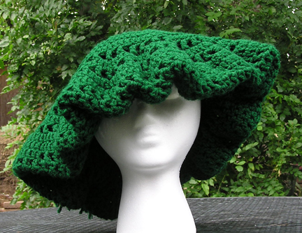 custom hunter green crochet hat