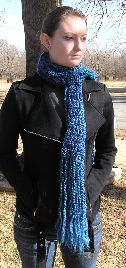 Sky Blue Crochet Scarf