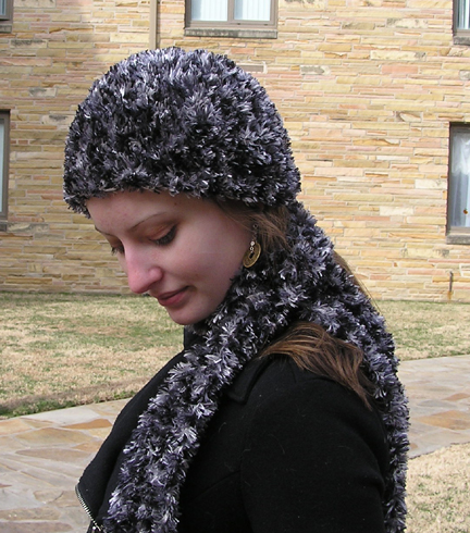 handmade designer faux fur crochet hat and scarf