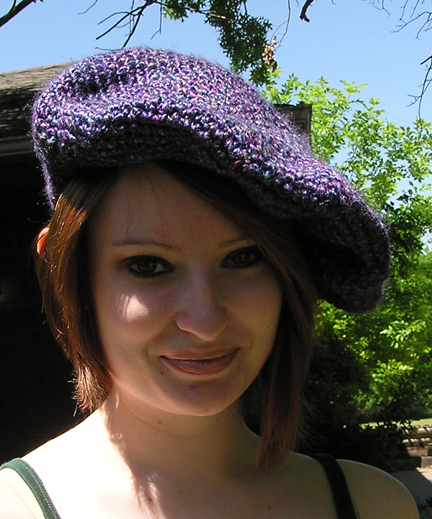 Crocheted beret style hat