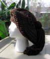 Custom Crochet Beret in brown view 2