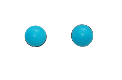 6mm turquoise cab titanium post earrings