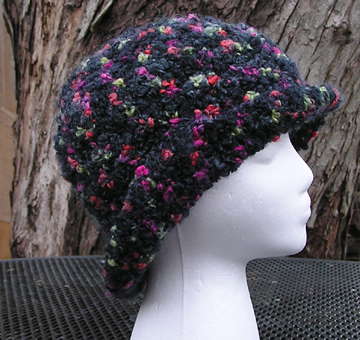 custom boucle aussie crochet hat side view
