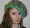 boucle and fun fur crocheted hat