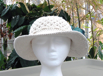 ecru crochet cotton sun hat