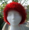 Crimson Wave Faux Fur Crochet Hat