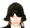 Curly Brim Chenille Crocheted hat