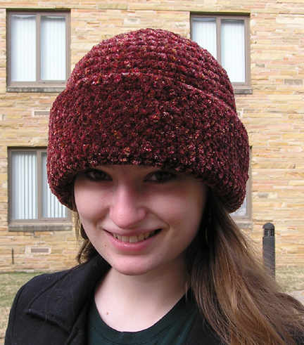 custom chenille basic brim crocheted hat