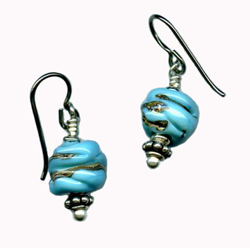  lampwork bead earrings by Candy Wall
