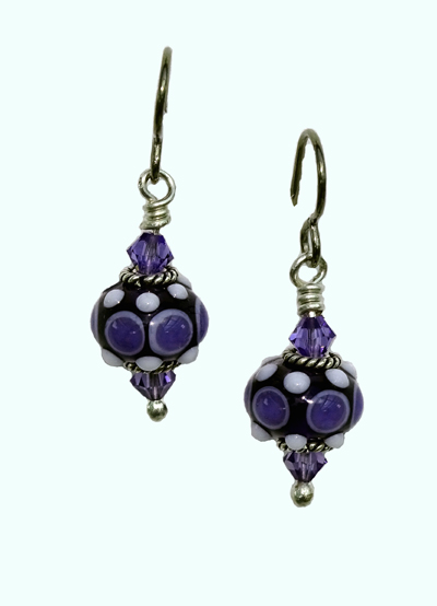 hypoallergenic handcrafted lampwork bead earrings