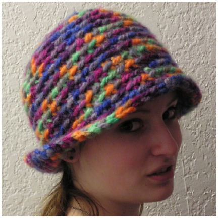 bulky yarn flapper style crocheted hat