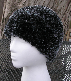 custom frosted mink crochet hat side view