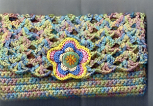 Handcrafted crocheted matching clutch