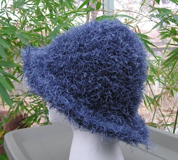 Wild Blue Faux Fur Crochet Hat