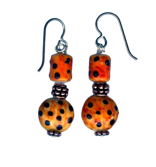 hypoallergenic handpainted glass beadl earrings